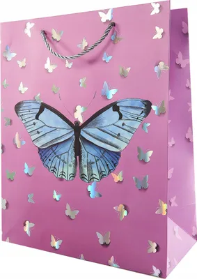 Produktbild von Geschenktüte Schmetterling 26x32cm Papiertüte Tragetasche Geschenkverpackung Motiv