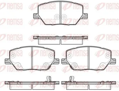 Produktbild von REMSA Bremsbeläge Satz Vorne Bremsklötze für JEEP Renegade SUV (BU, B1) 1640.02