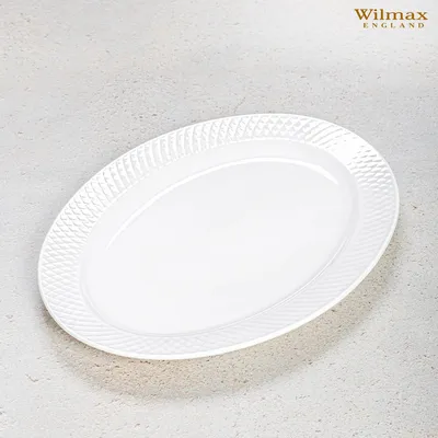 Produktbild von Wilmax Ovale Servierplatte 20 × 14 cm Weiß aus Porzellan
