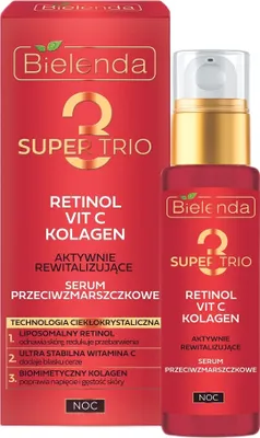 Zdjęcie produktu dla Bielenda Super Trio Rewitalizujące Serum Przeciwzmarszczkowe Na Noc 30Ml
