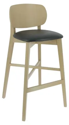 Image de Tabouret de restaurant en SIMILI CUIR Bois naturel pour Interieur