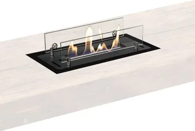 Immagine prodotto di Caminetto a etanolo Xaralyn - Bruciatore a etanolo S con profilo da incasso - nero - Potenza termica 2 kW - Facile da installare - Sicuro - Caminetto da incasso - Fiamme realistiche