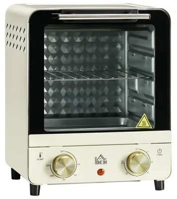 Immagine prodotto di HOMCOM Mini forno da 15 L, forno per pizza da 1000 W, mini forno elettrico, bianco crema