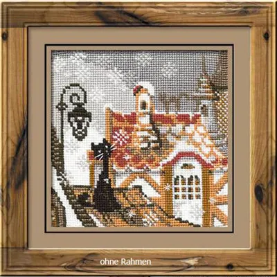 Produktbild von Riolis Kreuzstich-Set "Stadt und Katzen Winter", Zählmuster
