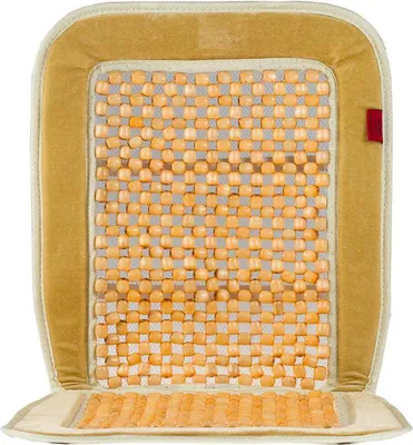 Produktbild von HEYNER® Holzkugel Sitzauflage beige – Auto Sitzbezug mit Massageeffekt, belüftet, universell für Fahrer & Beifahrer