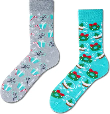 Produktbild von WEIHNACHTEN Damensocken "Magisches Weihnachtsfest", Größe 36-40, bunte Socken mit lustigem Muster