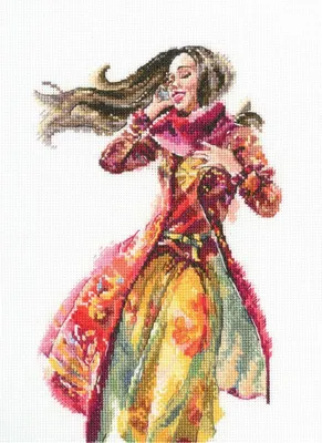 Immagine prodotto di RTO Kit per punto croce "Primavera nelle strade", modello m760, schema a punti, dimensioni 14x23 cm