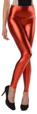 Produktbild von Damen Leggings Hohe Taille Wet-Look Glanz; Rot L/40