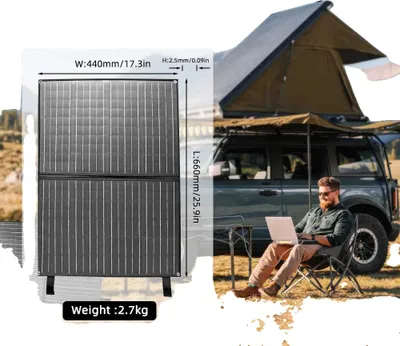 Zdjęcie produktu dla Przenośny panel słoneczny, składana konstrukcja, wiele opcji zasilania, składany panel słoneczny 100W