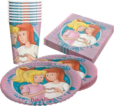 Produktbild von Bibi & Tina Party Set 36-teilig Becher, Teller, Servietten für Kindergeburtstag