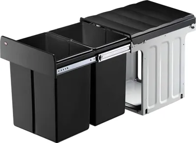 Image de Hailo Double Master Maxi 40 DT. Collecteur de déchets, anthracite. - Poubelle