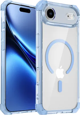 Immagine prodotto di Custodia magnetica per iPhone Air compatibile con MagSafe, resistente agli urti, protezione militare, custodia trasparente blu