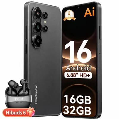 Produktbild von Blackview Wave 10C 6.88" smartphone Ohne Vertrag incl Hibuds 6, Android 16, 120Hz,1080p, Dual SIM, Face ID, 5000 mAh, Gemini AI, DokeOS 5.0, 1080p, 4G