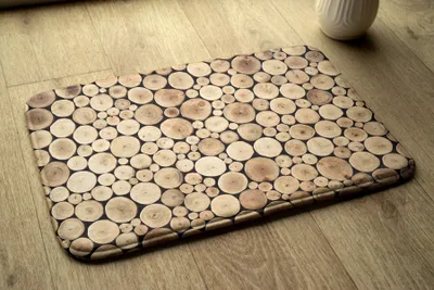 Produktbild von Badteppich Saugfähige - Badezimmer Teppich - Rutschfester Badvorleger Badematte - 75x45 cm - Holzstämme