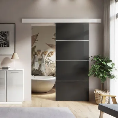 Produktbild von RICO PLUS Schiebetür Schwarz + Weiß 106 cm