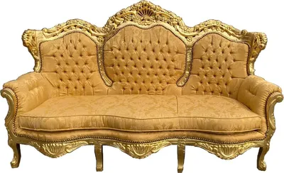 Produktbild von Casa Padrino Barock 3er Sofa Lord Gold Muster / Gold 184 x 81 x H. 125 cm - Handgefertigtes Wohnzimmer Sofa im Barockstil - Barock Wohnzimmer Möbel