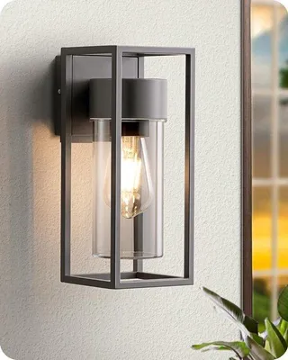 Produktbild von Moderne Wandlampe für Innen und Außen, Hausfassaden- und Terrassenbeleuchtung, Balkonlampe, IP44 wasserdicht, anthrazit
