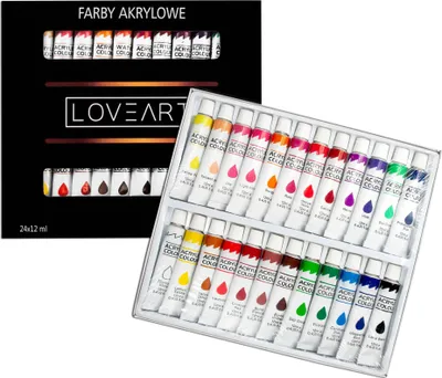 Zdjęcie produktu dla Farby akrylowe Loveart 24x12ml