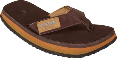 Produktbild von Cool Shoe Corp 2Lux Herren Slipper Chestnut 45-46 EU mit Rocking Chair Sohle – Komfortable Suede Teva Sandalen