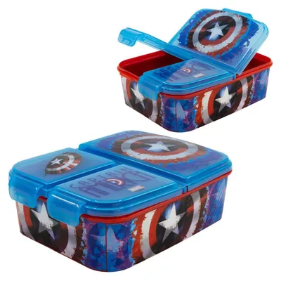 Produktbild von Brotdose | 3 Fächer | Captain America | Lunch to Go | Vesper Dose