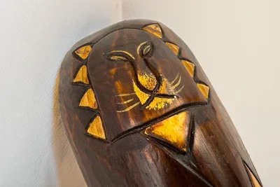 Produktbild von Maske bemalt 20 cm, Holz-Maske aus Bali, Wandmaske