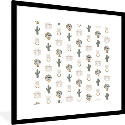 Produktbild von MuchoWow® MuchoWow® Gerahmtes Poster Farben - Illustrationen - Muster 40x40 cm - Poster mit zchwarzem Bilderrahmen - Poster - Plakat im Rahmen