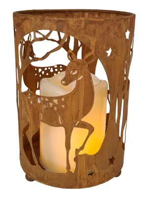 Produktbild von abc HOME | Windlicht Reh | LED-Kerze | 15 cm H