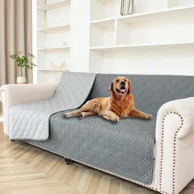 Image de 97x190cm Couverture pour chien 100% imperméable- Réversible et douce Tapis pour chiens petits et grands,Protection pour canapé & lit& voiture,Gris