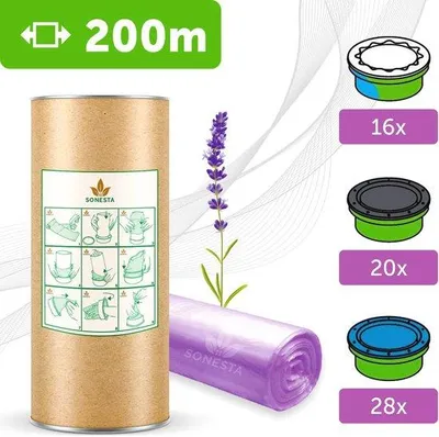 Produktbild von Famanu Nachfüllfolie 200 m für Windeleimer - Universelle Nachfüllkassette mit Lavendelduft