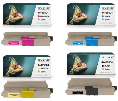 Obrázok produktu pre Kompatibilné tonerové kazety Evoke pre tlačiarne OKI 44469804, 4 ks (CMYK): čierna, azúrová, purpurová, žltá, výtlačnosť 22 000 strán, vhodné pre modely: C510dn, C511dn, C530dn, C531dn; MC561, MC561dn, MC562dn
