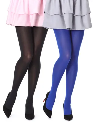 Produktbild von Bellivalini Damen Strumpfhose Mikrofaser 2 Pack 100 DEN BLVFI1003 (Schwarz/Kornblume (2Pack), S) .