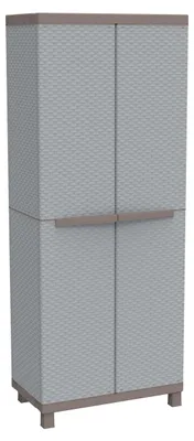 Productafbeelding van Terry, C-Rattan 3680, garderobekast met twee deuren, met een rattan-look, verticale opstelling
