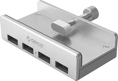 Produktbild von Orico Mh4Pu Hub Mit 4X Usb-A 3.0 Klemmhalterung - Silber