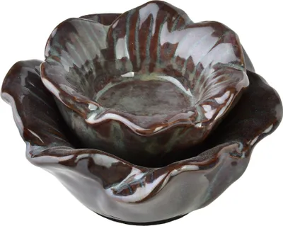 Produktbild von Kerzenhalter Keramik Yarine Blume 11x11x6 cm Violett 1 Stück