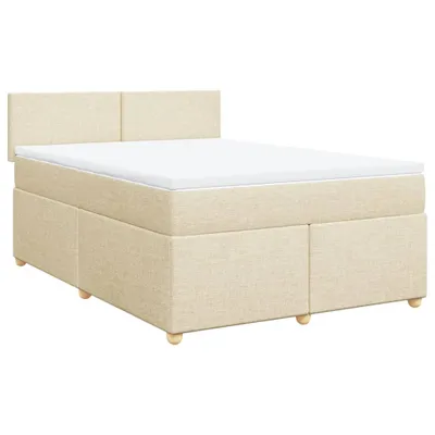 Produktbild von vidaXL Boxspringbett mit Matratze Creme 160x200 cm Stoff