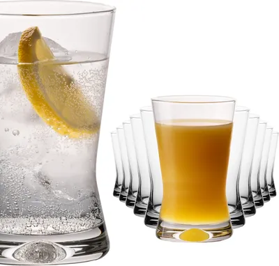 Produktbild von PLATINUX Trinkgläser 200ml Wassergläser X-Form Set 12-Teilig Saftgläser aus Glas Serie "CrossLine" Spülmaschinenfest