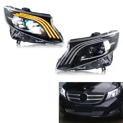 Produktbild von LED-Scheinwerfer - Scheinwerferpaar für Mercedes-Benz Vito 2016–2023 - Projektorlinse - Laufblinker - 12 V - E- - ABS