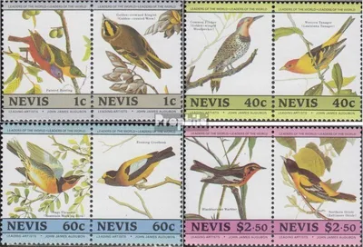 Produktbild von Briefmarken Nevis 1985 Mi 268-275 Paare (kompl.Ausg.) postfrisch John James Audubon