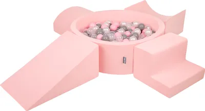 Produktbild von KiddyMoon Spielplatz Aus Schaumstoff Mit 200 Bälle ∅7cm Hindernisläufen Version 5 Rund Bällebad Mit Bunten Bällen Für Babys Und Kinder