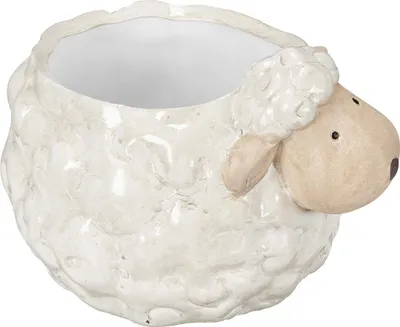 Produktbild von Schaf Deko Pflanzgefäß Keramik für Garten und Wohnung, 2 Stück