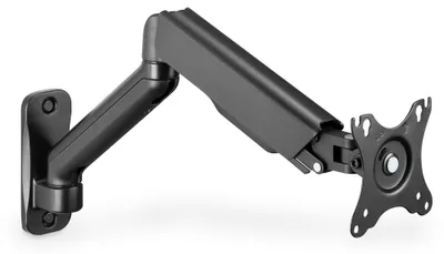 Produktbild von Digitus Universelle Monitor-Wandhalterung mit Gasdruckfeder und Schwenkarm, 75 x 75 mm, 100 x 100 mm, -45 - 90°, -90 - 90°, 360°, Schwarz