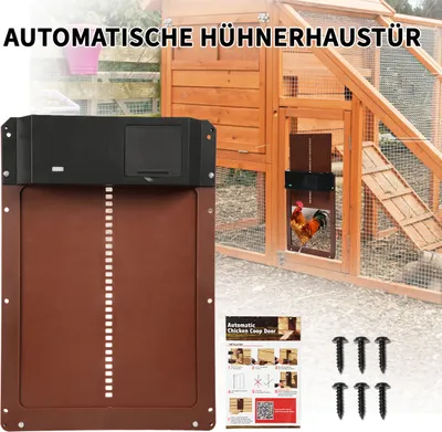 Produktbild von Hühnerklappe Türöffner, Automatische Hühnerklappe, Türöffner Hühnerstall, Automatisch Hühnertür Mit Lichtsensor, Sichere Hühneraufzucht