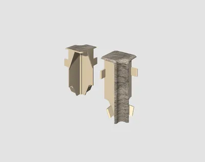 Innenecke 6 cm kubisch Eiche grau, 2 Stück