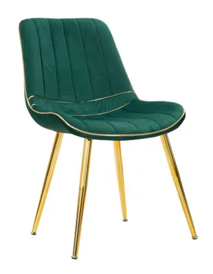 Produktbild von Set aus 2 Paris Glam Stühlen in Grün und Gold – Polsterstuhl mit goldfarbenem Metallgestell, Maße 51 x 59 x 79 cm – Designerstuhl