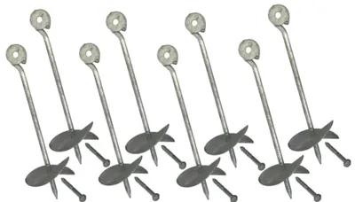 Produktbild von Bodenanker 30 cm 8er Set verzinkt - Erdanker für Schaukel, Zelt