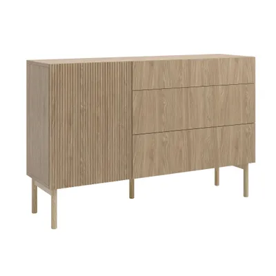 Produktbild von Selsey Nolie - Sideboard mit 3 Schubladen, Eichenholzoptik, 140 cm