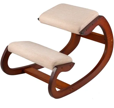 Ergonomischer Kniestuhl mit Kissen, Birkensperrholz, bis 100 kg, Pecannuss