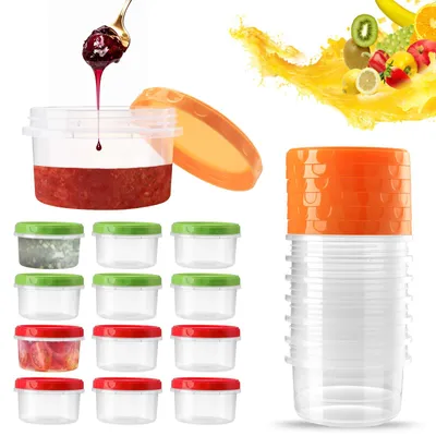 18er-Set kleine Plastikdosen mit Deckel, 250 ml, wiederverwendbar, stapelbar