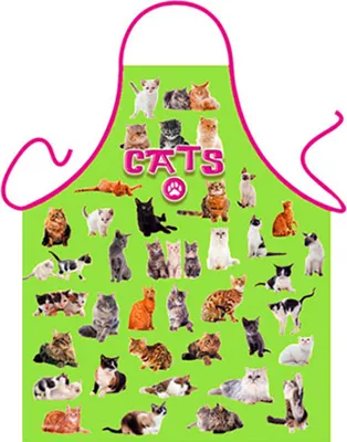 Produktbild von Grüne Schürze mit Katzen