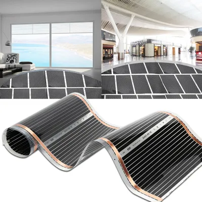 Image de TolleTour Feuille chauffante 220 Watt/m2, set de feuilles chauffantes, chauffage au sol adapté à 10m2, infrarouge-électrique, LxB : 200x50cm (par pièce)